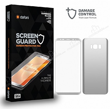 Dafoni Samsung Galaxy S8 Curve Darbe Emici Silver n+Arka Ekran Koruyucu Film