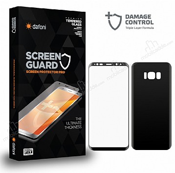 Dafoni Samsung Galaxy S8 Plus Curve Darbe Emici Siyah n+Arka Ekran Koruyucu Film