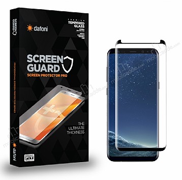 Dafoni Samsung Galaxy S8 Plus Tempered Glass Premium Siyah Curve Cam Ekran Koruyucu