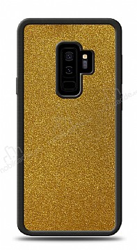 Dafoni Samsung Galaxy S9 Plus Silikon Kenarl Simli Gold Klf