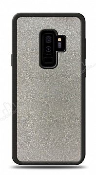 Dafoni Samsung Galaxy S9 Plus Silikon Kenarl Simli Silver Klf