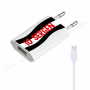 Eiroo Siyah Beyaz Kiiye zel Micro USB arj Aleti