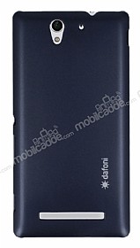 Dafoni Sony Xperia C3 Metallic Thin Dark Silver Rubber Klf