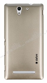 Dafoni Sony Xperia C3 Metallic Thin Gold Rubber Klf