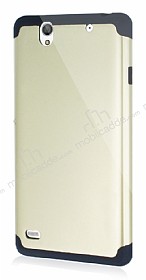 Dafoni Sony Xperia C4 Slim Power Ultra Koruma Gold Klf