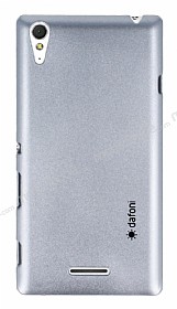 Dafoni Sony Xperia T3 Metallic Thin Silver Rubber Klf