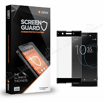 Dafoni Sony Xperia XA1 Plus Tempered Glass Premium Full Siyah Cam Ekran Koruyucu