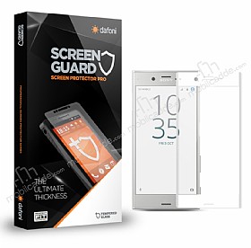Dafoni Sony Xperia XZ Premium Tempered Glass Premium Full Beyaz Cam Ekran Koruyucu