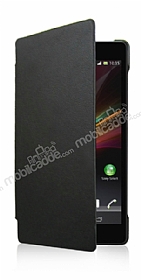 Eiroo Sony Xperia Z Flip Cover Kapakl Siyah Klf