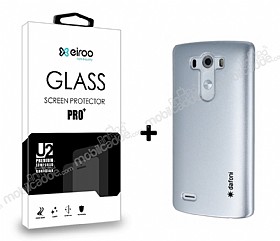 Dafoni LG G3 Silver Klf ve Eiroo Cam Ekran Koruyucu Seti