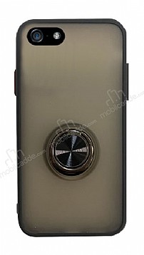 Dafoni Union Ring iPhone SE / 5 / 5S Ultra Koruma Siyah Klf