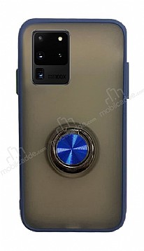 Dafoni Union Ring Samsung Galaxy S20 Ultra Sper Koruma Lacivert Klf