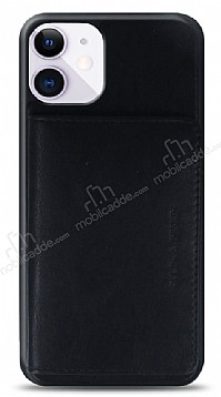 Dafoni Wallet iPhone 11 Czdanl Deri Siyah Rubber Klf