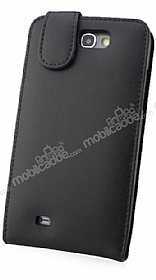 Doormoon Samsung N7100 Galaxy Note 2 Kapakl Siyah Deri Klf