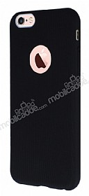 Eiroo Air Spring iPhone 6 Plus / 6S Plus izgili Siyah Silikon Klf