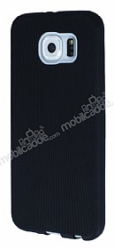 Eiroo Air Spring Samsung i9800 Galaxy S6 izgili Siyah Silikon Klf