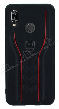 Eiroo AJ Casual Huawei P20 Lite Deri Siyah Rubber Klf