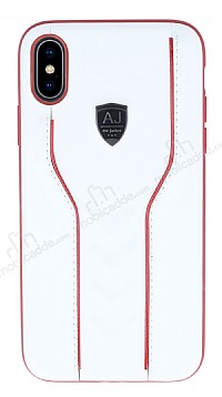 Eiroo AJ Casual iPhone X / XS Deri Beyaz Rubber Klf