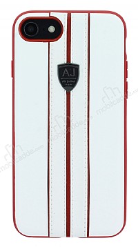 Eiroo AJ Sport iPhone 7 / 8 Deri Beyaz Rubber Klf