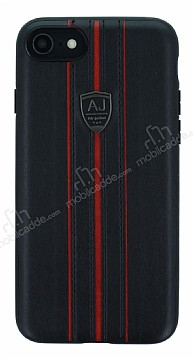 Eiroo AJ Sport iPhone 7 / 8 Deri Siyah Rubber Klf