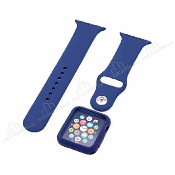 Eiroo Apple Watch Spor Kordon ve Lacivert Klf (42 mm)