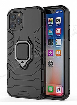 Eiroo Armor iPhone 11 Pro Max Standl Ultra Koruma Siyah Klf