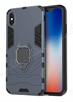 Eiroo Armor iPhone X / XS Standl Ultra Koruma Lacivert Klf
