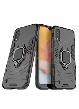 Eiroo Armor Samsung Galaxy A01 Standl Sper Koruma Siyah Klf