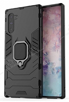 Eiroo Armor Samsung Galaxy Note 10 Standl Ultra Koruma Siyah Klf