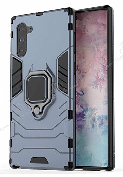 Eiroo Armor Samsung Galaxy Note 10 Standl Ultra Koruma Lacivert Klf