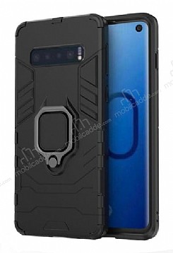 Eiroo Armor Samsung Galaxy S10 Standl Ultra Koruma Siyah Klf