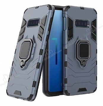 Eiroo Armor Samsung Galaxy S10e Standl Ultra Koruma Lacivert Klf