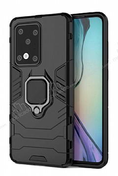 Eiroo Armor Samsung Galaxy S20 Ultra Standl Ultra Koruma Siyah Klf
