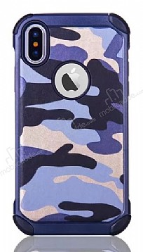 Eiroo Army iPhone X / XS Ultra Koruma Lacivert Klf