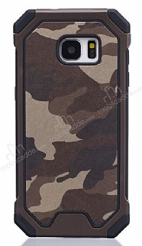 Eiroo Army Samsung Galaxy S6 Edge Ultra Koruma Kahverengi Klf
