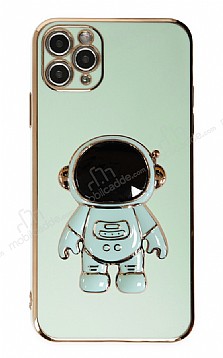 Eiroo Astronot iPhone 11 Pro Max Standl Yeil Silikon Klf