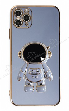 Eiroo Astronot iPhone 11 Pro Max Standl Mavi Silikon Klf