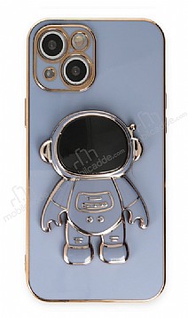 Eiroo Astronot iPhone 13 Standl Mavi Silikon Klf