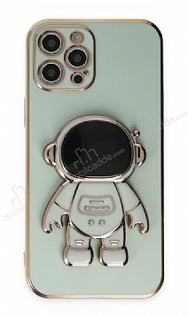 Eiroo Astronot iPhone 12 Pro Max Standl Yeil Silikon Klf