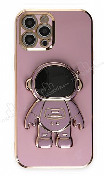 Eiroo Astronot iPhone 12 Pro Max Standl Mor Silikon Klf