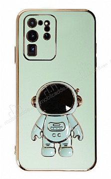 Eiroo Astronot Samsung Galaxy S20 Ultra Standl Yeil Silikon Klf