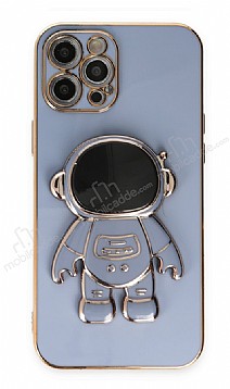 Eiroo Astronot iPhone 13 Pro Max Standl Mavi Silikon Klf