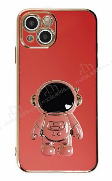 Eiroo Astronot iPhone 13 Standl Krmz Silikon Klf