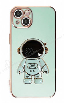 Eiroo Astronot iPhone 14 Plus Standl Yeil Silikon Klf