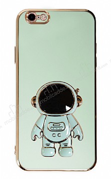 Eiroo Astronot iPhone 6 / 6S Standl Yeil Silikon Klf