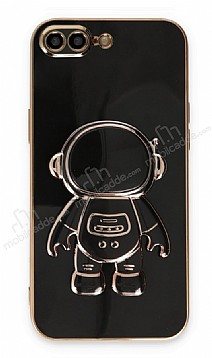 Eiroo Astronot iPhone 7 Plus / 8 Plus Standl Siyah Silikon Klf