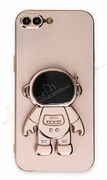 Eiroo Astronot iPhone 7 Plus / 8 Plus Standl Pembe Silikon Klf