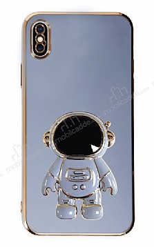Eiroo Astronot iPhone X / XS Standl Mavi Silikon Klf