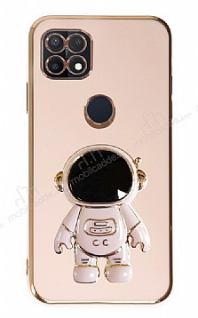 Eiroo Astronot Oppo A15 / A15s Standl Pembe Silikon Klf