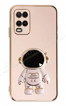 Eiroo Astronot Oppo A54 4G Standl Pembe Silikon Klf